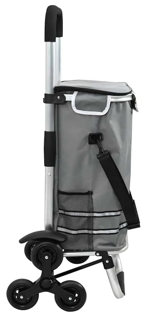 vidaXL Καρότσι Αγορών Γκρι 47 x 39 x 100.5 εκ. Ύφασμα Oxford