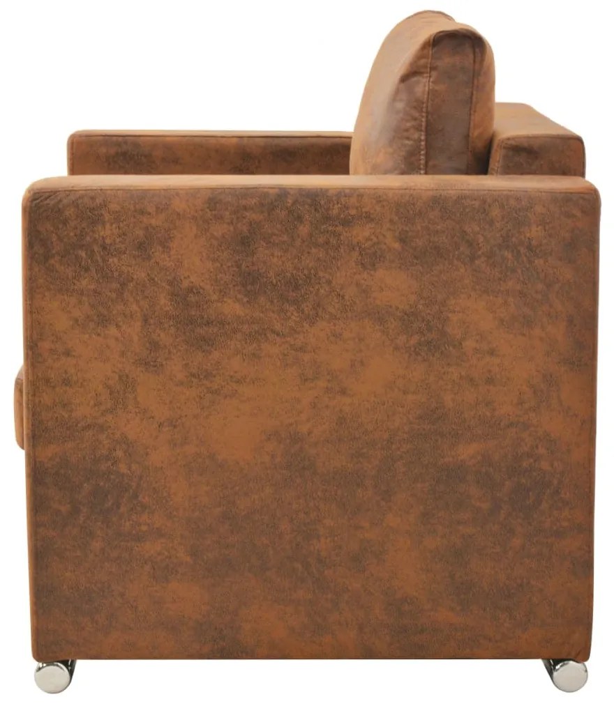 vidaXL Πολυθρόνα Καφέ 82 x 73 x 82 εκ. από Συνθετικό Δέρμα Σουέτ