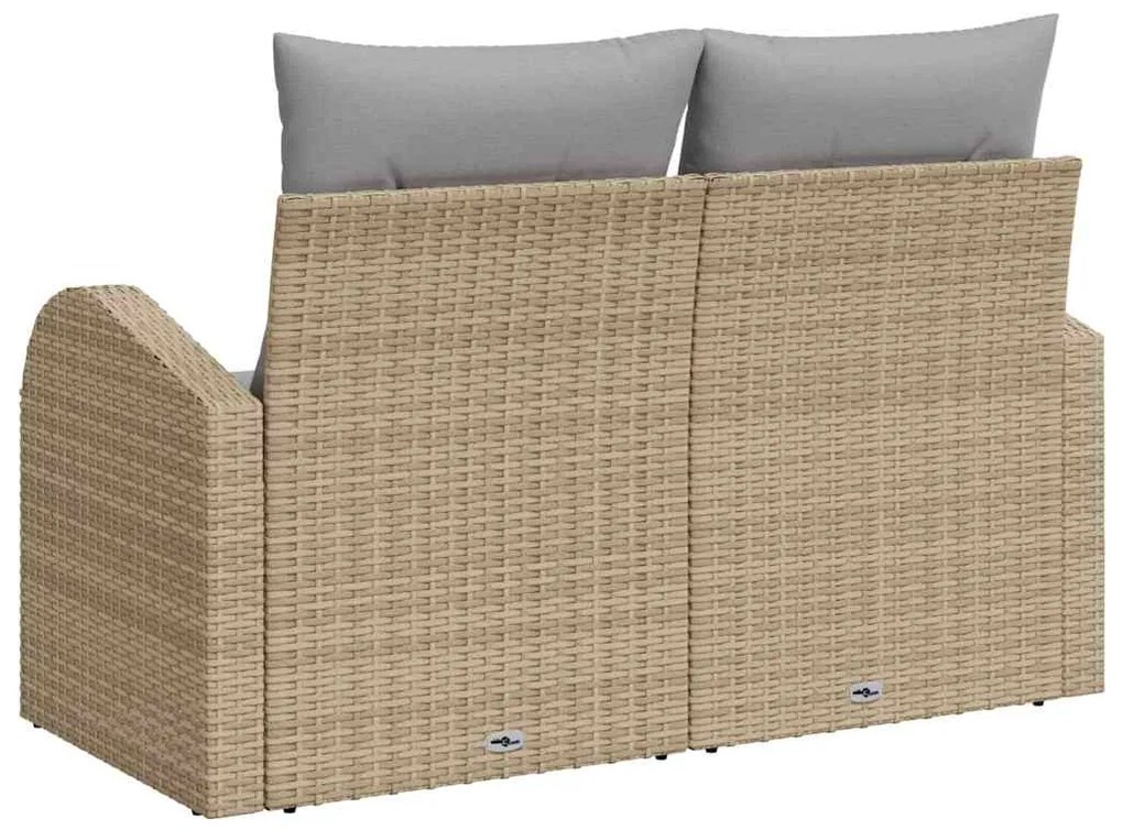 vidaXL Καναπές Κήπου με μαξιλάρι Μπεζ 124 x 62 x 69cm συνθετικό ρατάν
