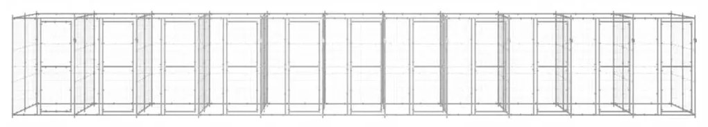vidaXL Κλουβί Σκύλου Εξωτερικού Χώρου 26,62 μ² από Γαλβανισμένο Χάλυβα