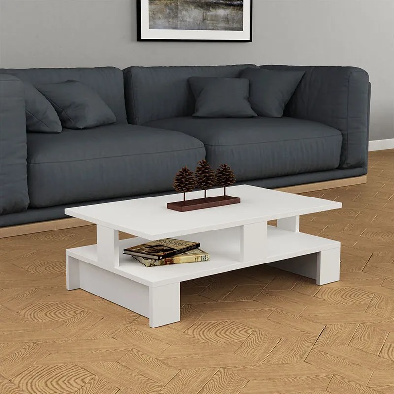 Τραπέζι σαλονιού Mansu pakoworld χρώμα λευκό 80x50x27,5εκ Model: 119-000872