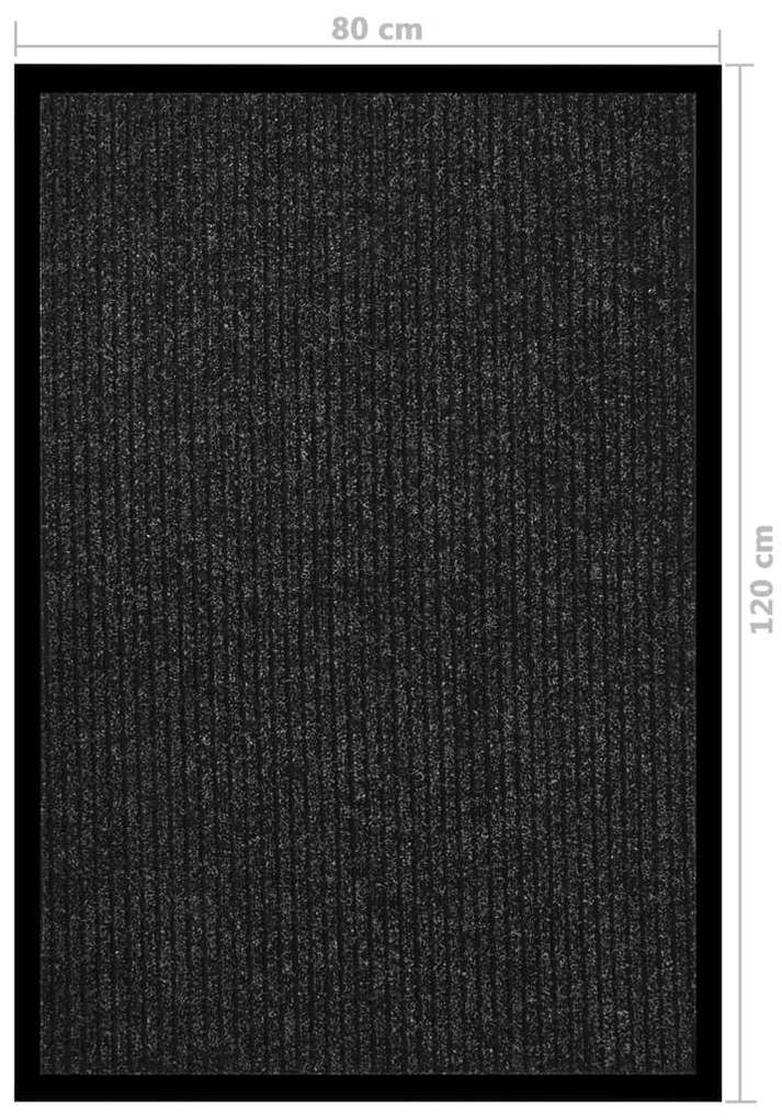 vidaXL Πατάκι Εισόδου Ριγέ Ανθρακί 80 x 120 εκ.