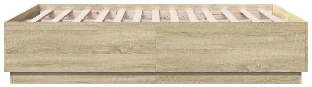 vidaXL Πλαίσιο Κρεβατιού Sonoma Δρυς 140x190 εκ. Επεξεργασμένο Ξύλο