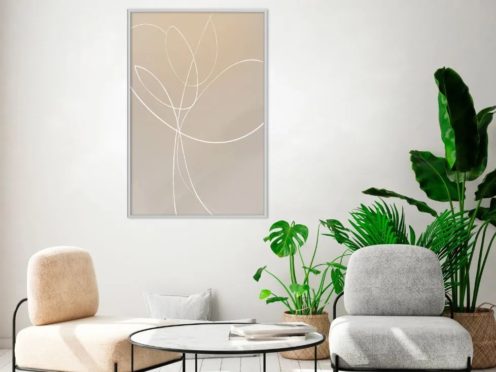 Αφίσα - White Tulip - 20x30 - Χρυσό - Χωρίς πασπαρτού