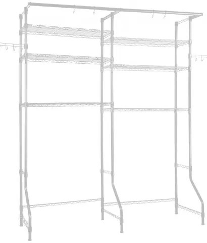 VEVOR Over Washer and Dryer Storage Shelf Two Row 6 Tiers Washer Rack White