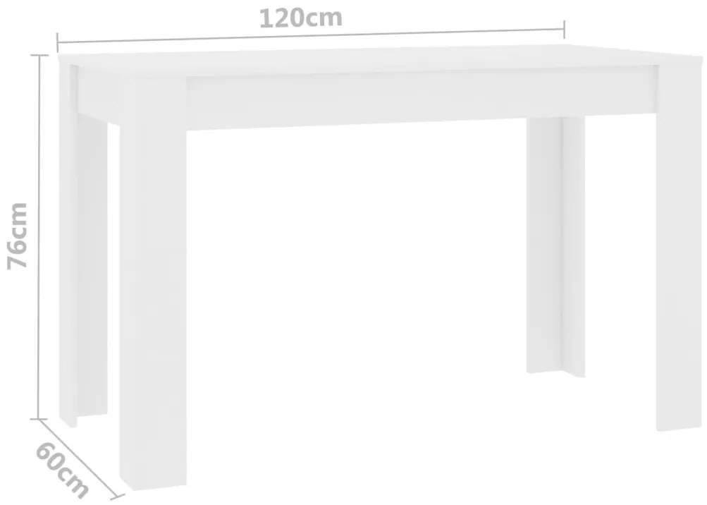 Τραπεζαρία Λευκή 120 x 60 x 76 εκ. από Επεξ. Ξύλο - Λευκό