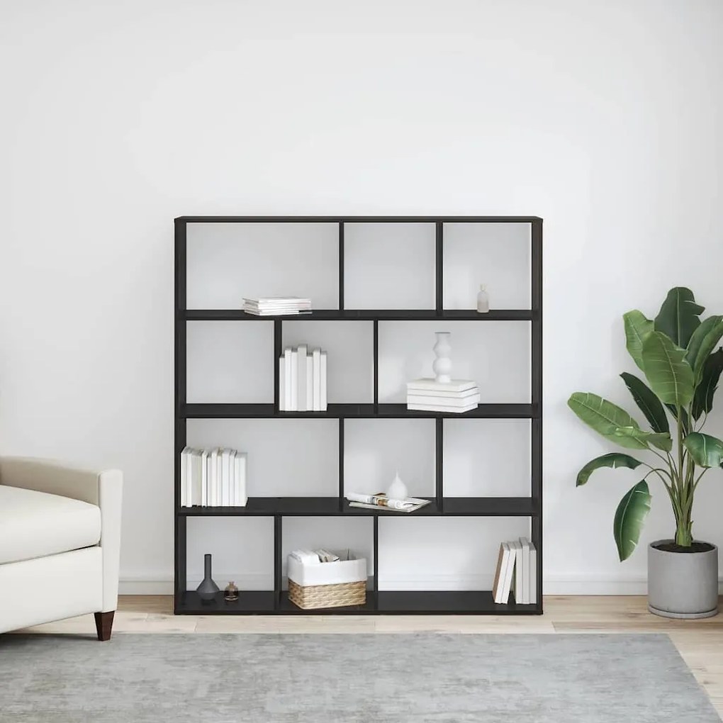 vidaXL Βιβλιοθήκη Μαύρη δρυς 132 x 29 x 141.5 εκ. Επεξεργασμένο ξύλο
