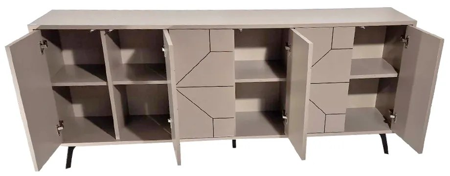 Artekko Dune Mocha Μπουφές MDF/Μέταλλο Γκρι (184x35x77)cm