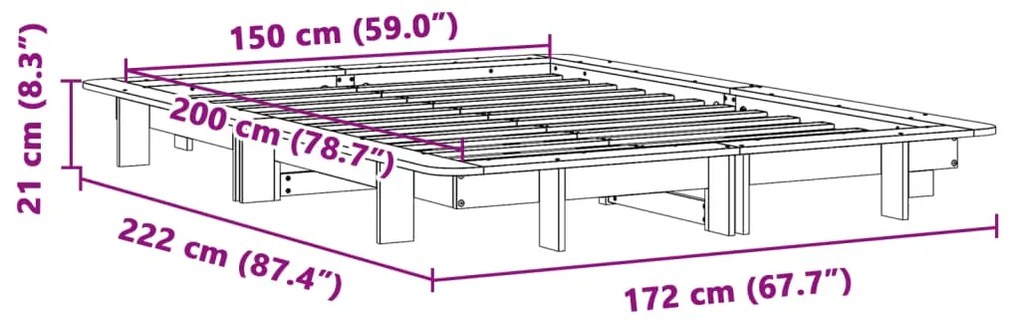 ΣΚΕΛΕΤΟΣ ΚΡΕΒ. ΧΩΡΙΣ ΣΤΡΩΜΑ ΚΑΦΕ ΚΕΡΙΟΥ 150X200 ΕΚ ΜΑΣΙΦ ΠΕΥΚΟ 850658