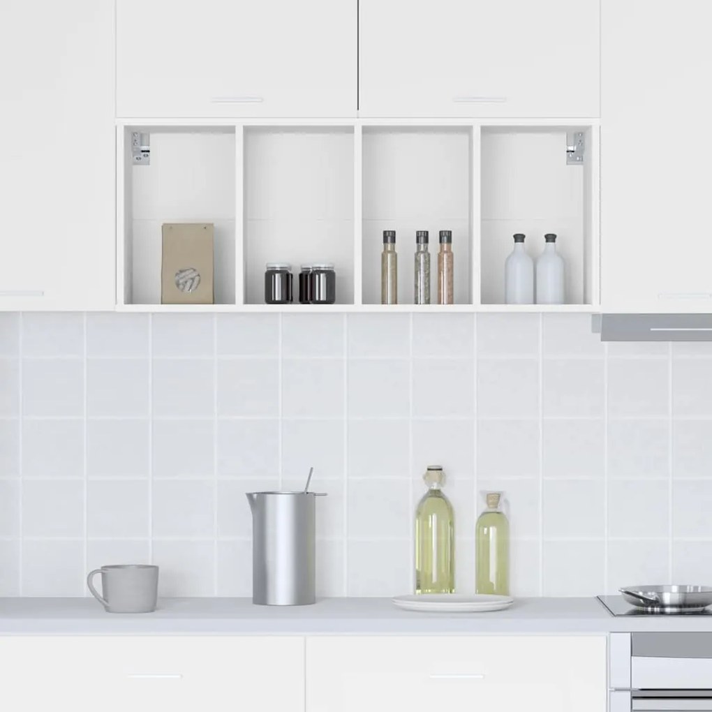 vidaXL Κρεμαστό ντουλάπι Λευκό 40 x 29,5 x 100 εκ. Επεξεργασμένο ξύλο