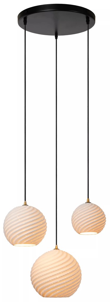 Φωτιστικό Κρεμαστό Lucide 13451-03-31 BINA Λευκό (White)|Μαύρο Ματ (Black Mat)
