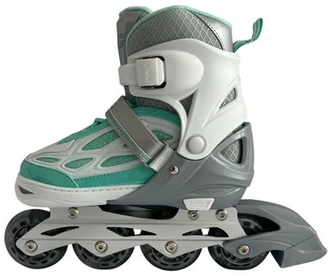 Αυξομειούμενα Πατίνια Roller G&amp;C BW188 Γκρι/Μπλε με LED Τροχούς IN-LINE SKATES Medium (35-38)