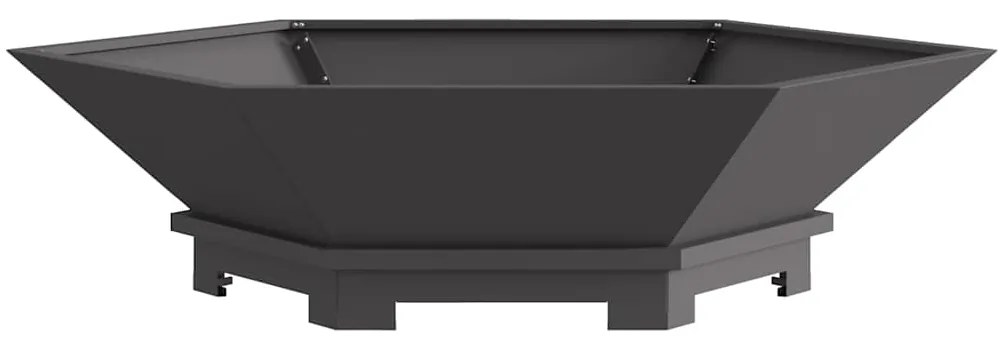 vidaXL Φωτιά Πυρκαγιάς Εξαγωνική Μαύρη 100x100x28 εκ Ατσάλι