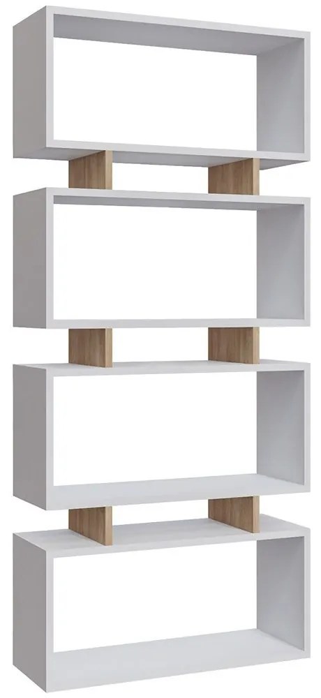 Βιβλιοθήκη Langdon 935CMN1245 72x25x161cm White-Oak