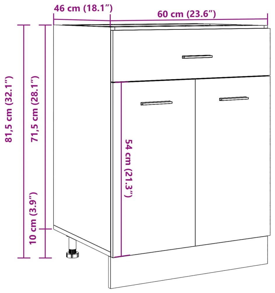 Έπιπλο Με Συρτάρι Lyon Artisan Δρυς 60x46x81,5εκ. Επεξεργ. Ξύλο 856090