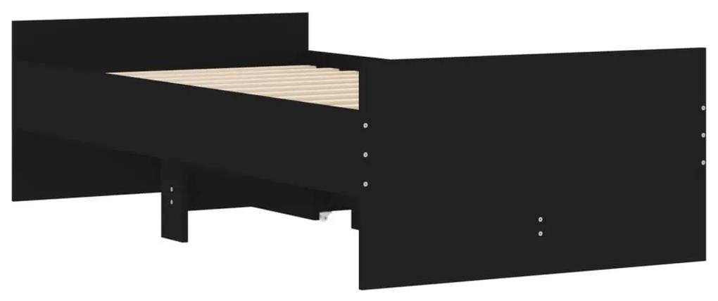 Πλαίσιο Κρεβατιού με Συρτάρια Μαύρο 100x200 εκ. - Μαύρο