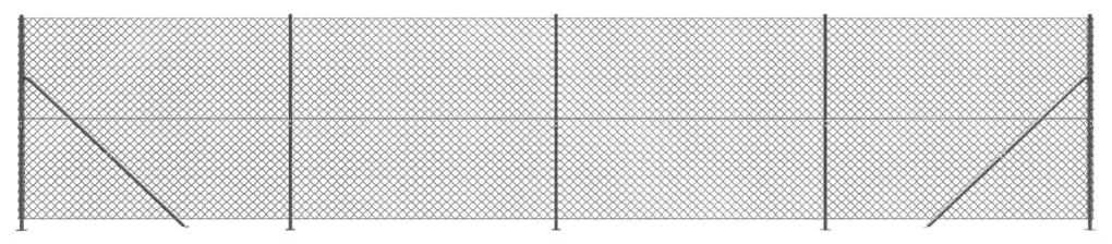 vidaXL Συρματόπλεγμα Περίφραξης Ανθρακί 1,6 x 10 μ. με Βάσεις Φλάντζα