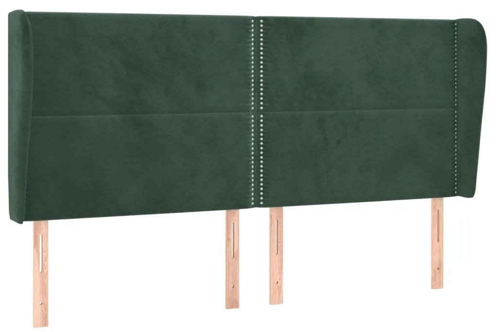 vidaXL Κεφαλάρι με Πτερύγια Πράσινο 183x23x118/128 εκ. Βελούδινο