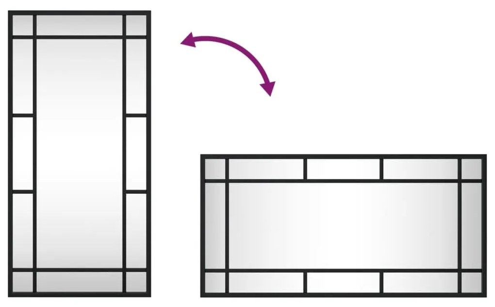 Καθρέφτης Ορθογώνιος Μαύρος 30 x 60 εκ. από Σίδερο - Μαύρο