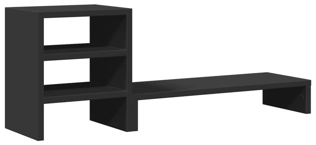 vidaXL Βάση Οθόνης με Organiser Γραφείου Μαύρη από Επεξεργασμένο Ξύλο