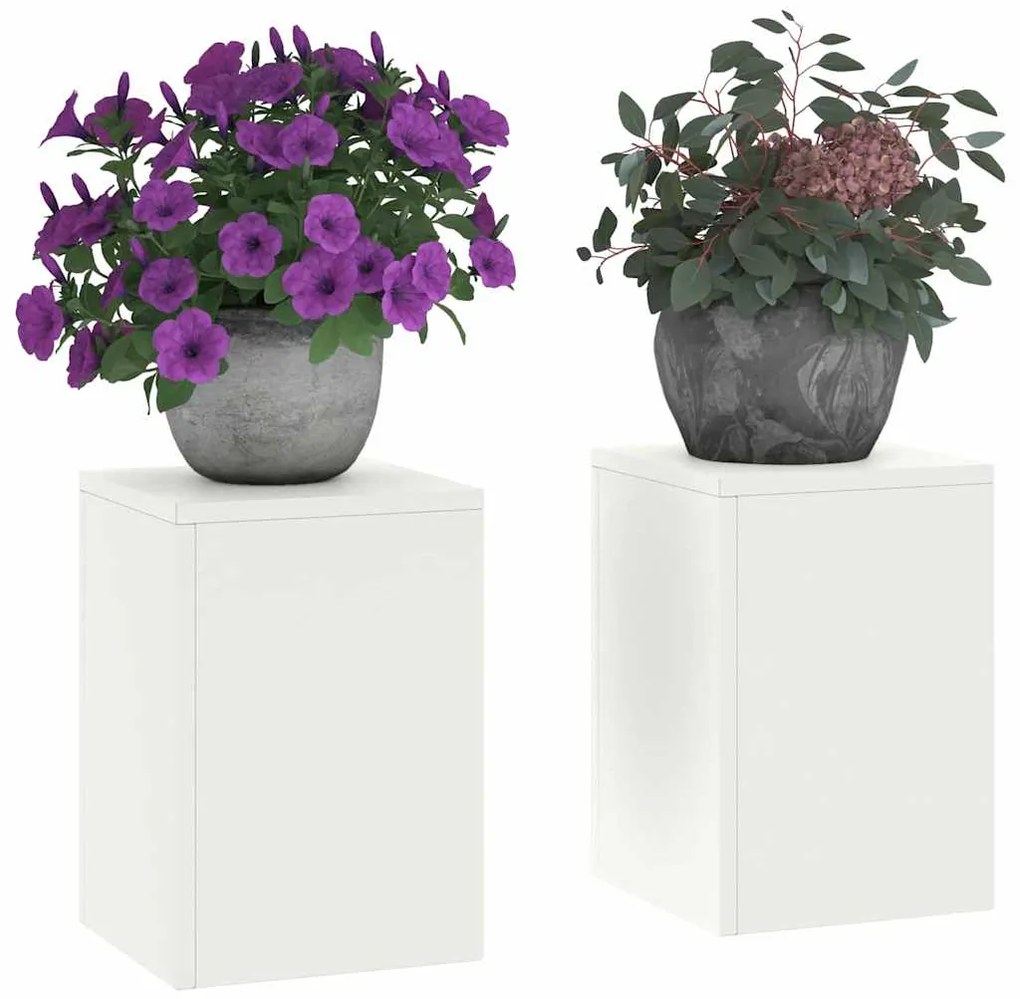vidaXL Στήριξη φυτών 2 pcs Λευκό 24 x 24 x 35 εκ. Ατσάλι