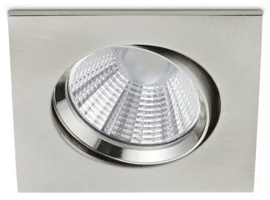 Χωνευτό Σποτ Φωτιστικό Οροφής LED 5,5W Τετράγωνο Περιστρεφόμενο ΙΡ23 Dimmable 36 Μοίρες Pamir Trio Lighting-650410107-Νίκελ Ματ 650410107