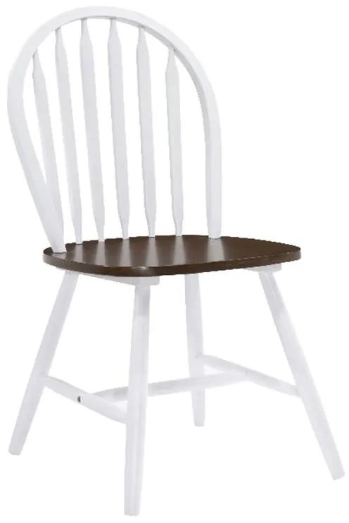SALLY Καρέκλα Άσπρο - Καρυδί -  44x51x93cm