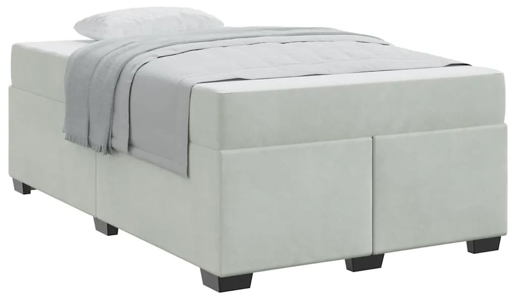 vidaXL Σκελετός Κρεβατιού με στρώμα Ανοιχτό γκρι 120 x 190 cm ύφασμα