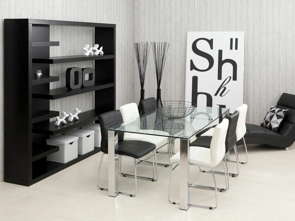 Τραπέζι Oakland 151, Ασημί, 75x90x180cm, Επεξεργασμένο γυαλί, Μέταλλο