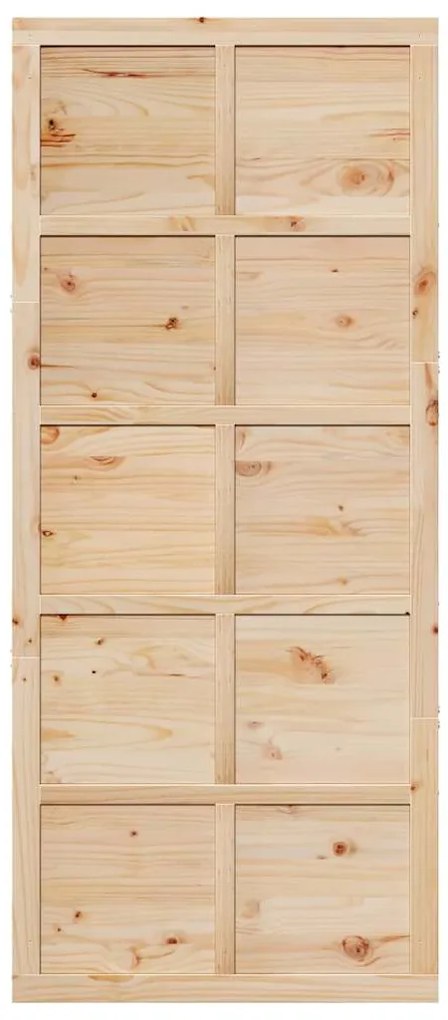 vidaXL Πόρτα αχυρώνα Καφέ 90 x 2,5 x 208 εκ. Στερεά ξυλεία πεύκου