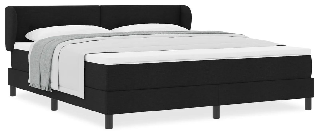 vidaXL Κρεβάτι Box Spring με στρώμα Μαύρο 180x200 εκ. Υλικό