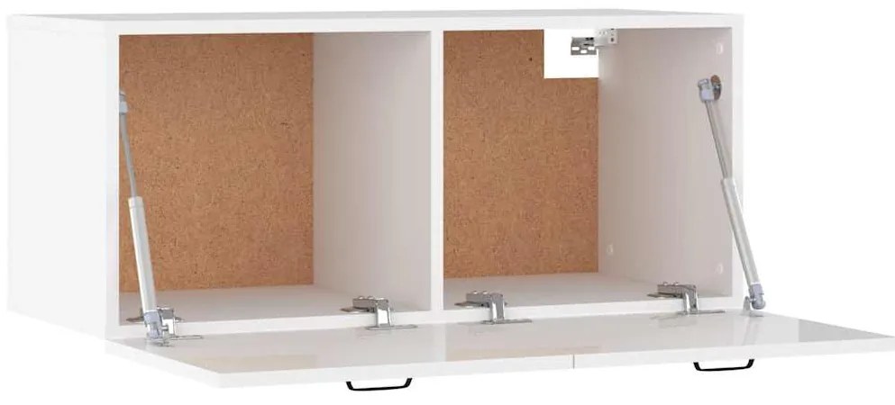 vidaXL Ντουλάπι Τοίχου Γυαλιστερό Λευκό 80x36,5x35 εκ. Επεξεργ. Ξύλο