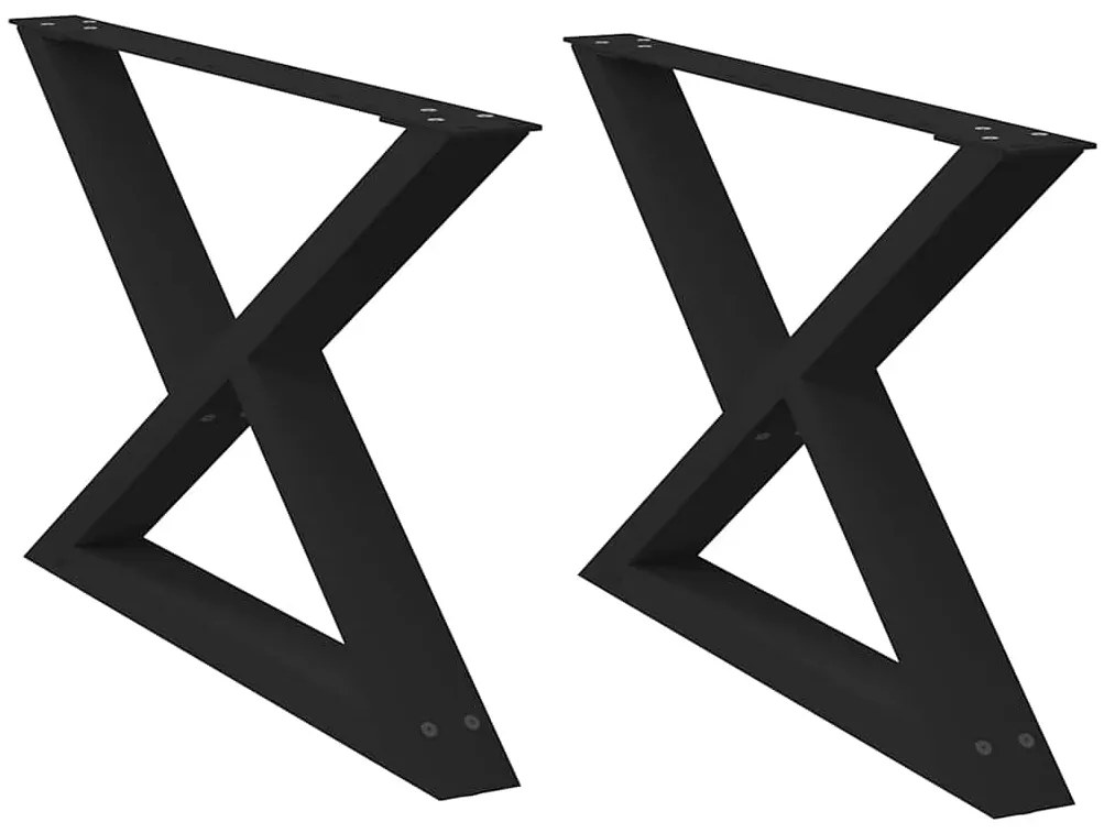 vidaXL Πόδια Τραπεζιού Σαλονιού 2 τεμ. Μαύρο 70x(42-43,3) εκ. Ατσάλι