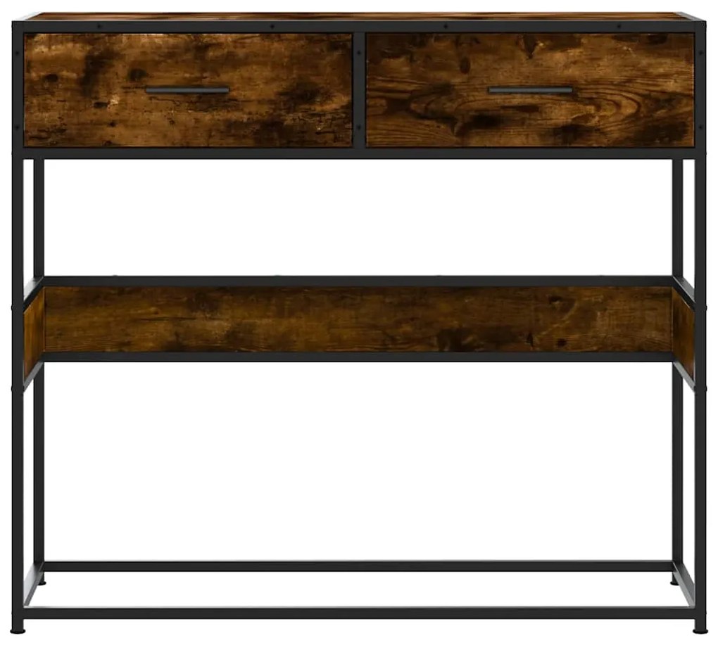 vidaXL Τραπέζι Κονσόλα Καπνιστή Δρυς 90x35x80 εκ. Επεξεργασμένο Ξύλο