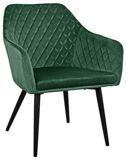 Πολυθρόνα Charles HM8522.03 Dark Green 57x63x83Υ εκ. Σετ 2τμχ Βελούδο, Μέταλλο