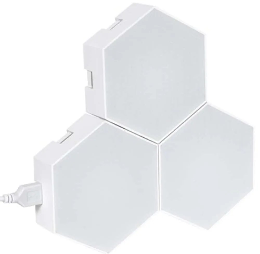 Διακοσμητικό Φωτιστικό Επιτραπέζιο Κυψελών Smart Με Χειριστήριο Digiocta (Σετ 3Τμχ) 90447 10,5x3x10,5cm Dim Led RGB 360lm 4,5W White GloboStar