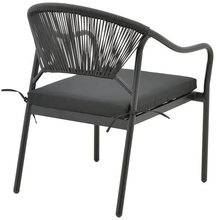 Καρέκλα - Πολυθρόνα Jerqui wicker rattan μαύρο-μεταλλικό μαύρο πόδι-μαύρο μαξιλάρι 60x64x78 εκ. 60x64x78 εκ.