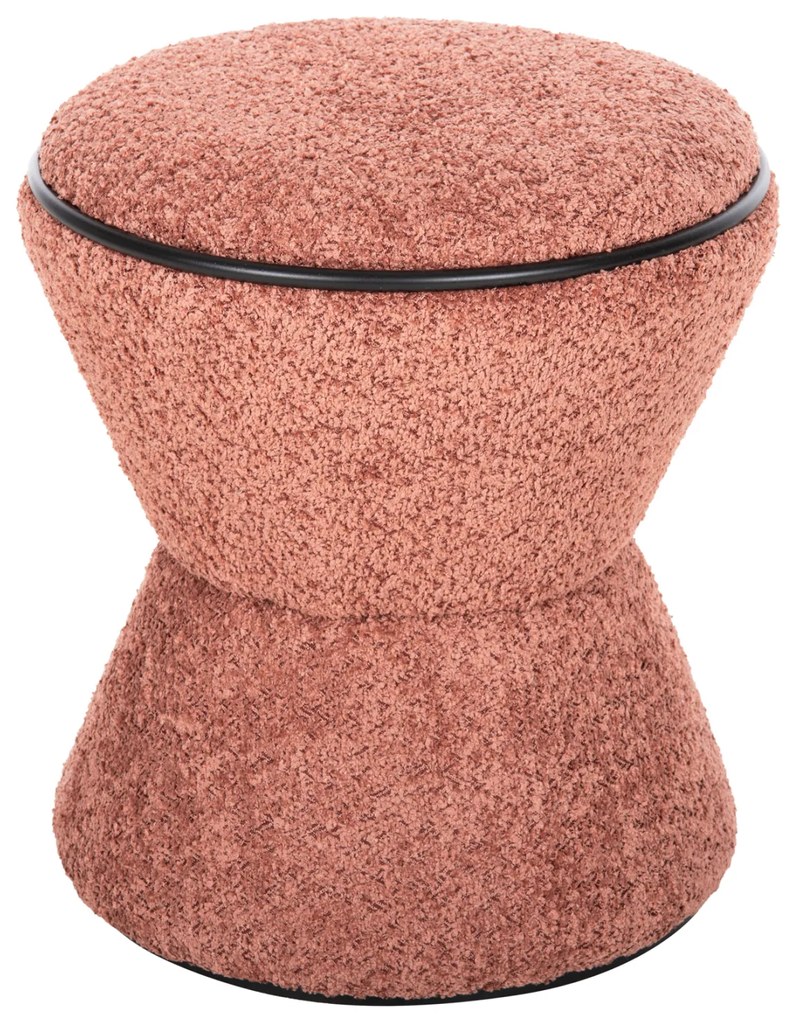 ΣΚΑΜΠΟ ΣΤΡΟΓΓΥΛΟ LINNER HM9604.02 ΜΠΟΥΚΛΕ ΥΦΑΣΜΑ ΡΟΖ-ΜΑΥΡΗ ΛΕΠΤΟΜΕΡΕΙΑ Φ38x44 εκ.