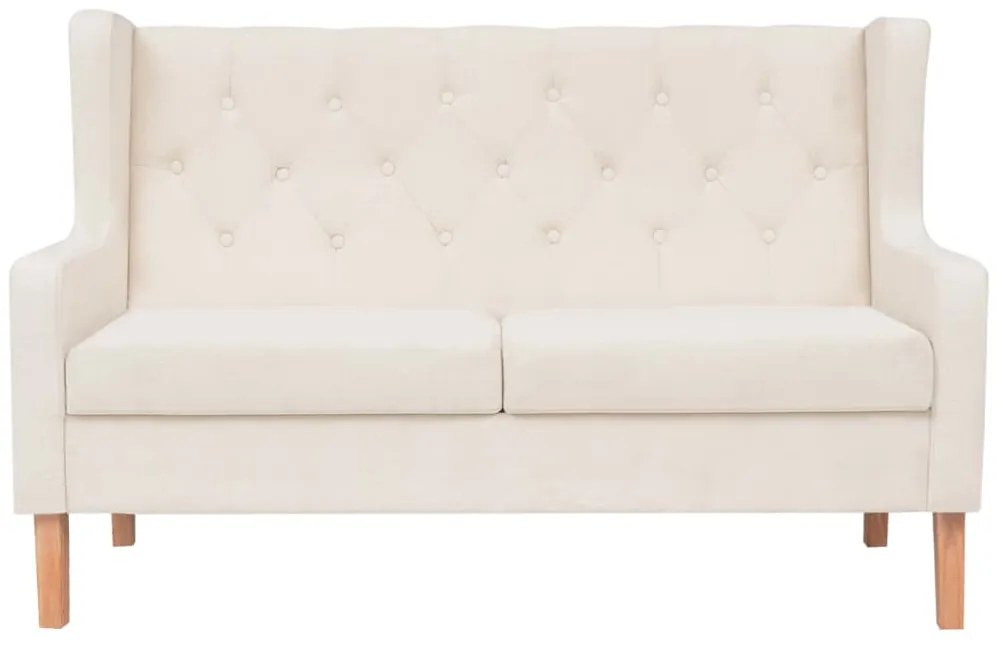 vidaXL Σετ Καναπέ 3 Τεμαχίων Λευκό Κρεμ από Ύφασμα