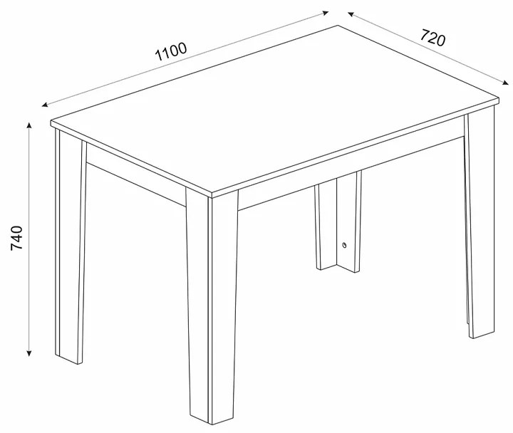 ΤΡΑΠΕΖΙ DARLEN MEGAPAP ΧΡΩΜΑ ΛΕΥΚΟ - SAPPHIRE OAK 110X72X74ΕΚ.