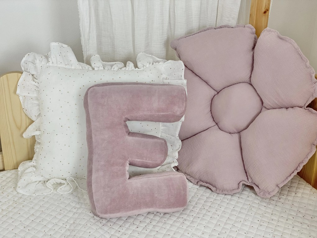 Παιδικό Διακοσμητικό Μαξιλάρι Μονόγραμμα Pink Velvet