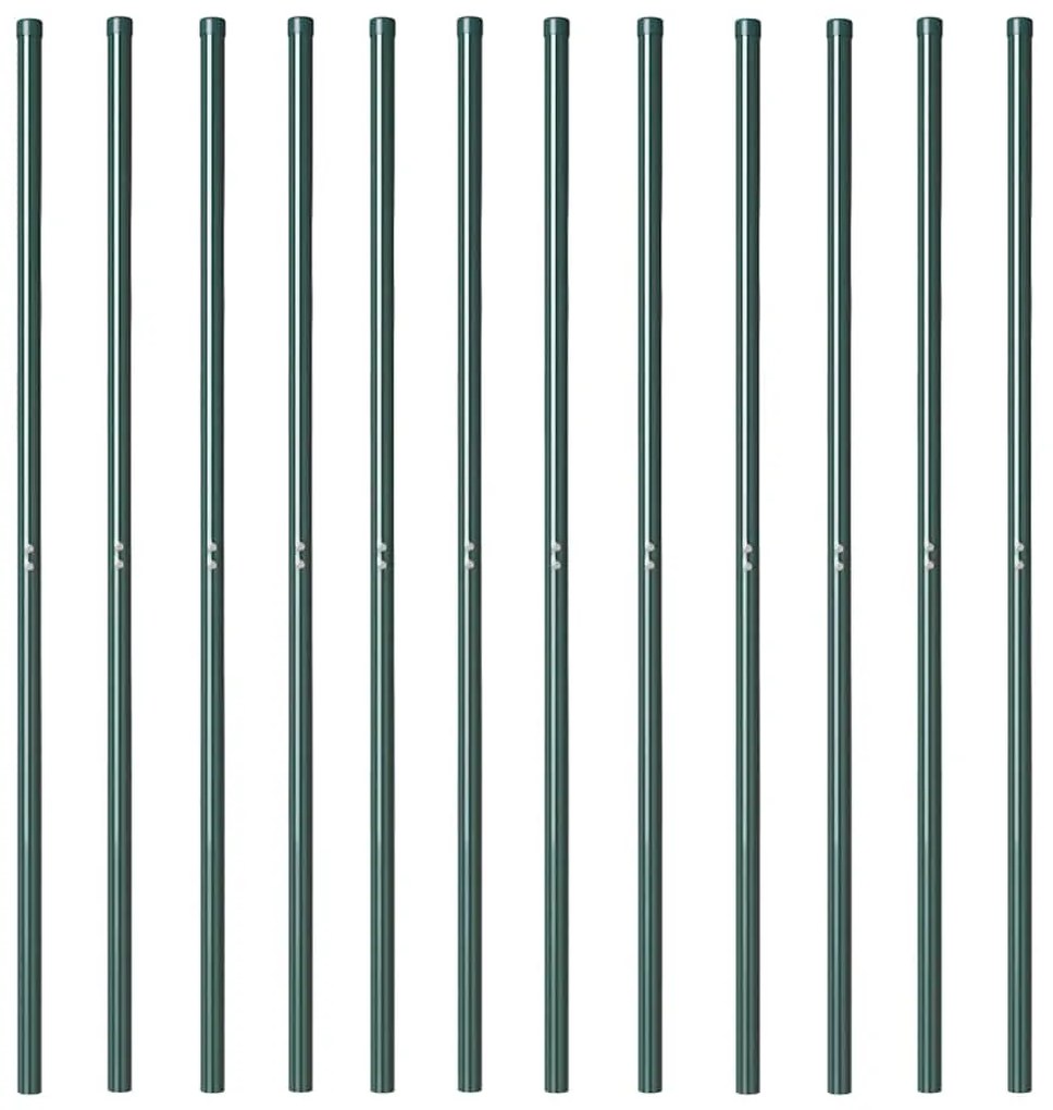 vidaXL Πό posts φράχτη 12 pcs Πράσινο 200 cm