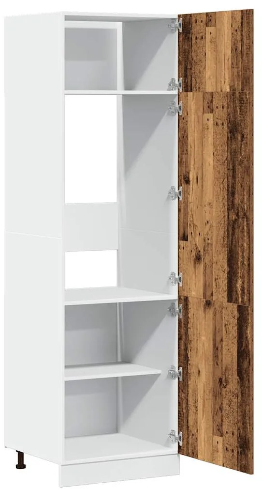 Ντουλάπι ψυγείου Παλιό ξύλο 60x57x207 cm Ξύλινο μηχανουργείο - Καφέ