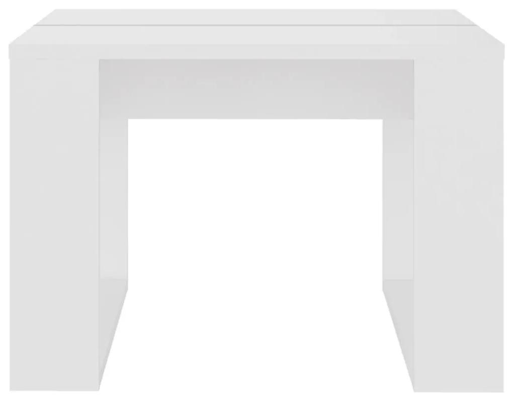 Τραπέζι Βοηθητικό Λευκό 50 x 50 x 35 εκ. από Μοριοσανίδα - Λευκό