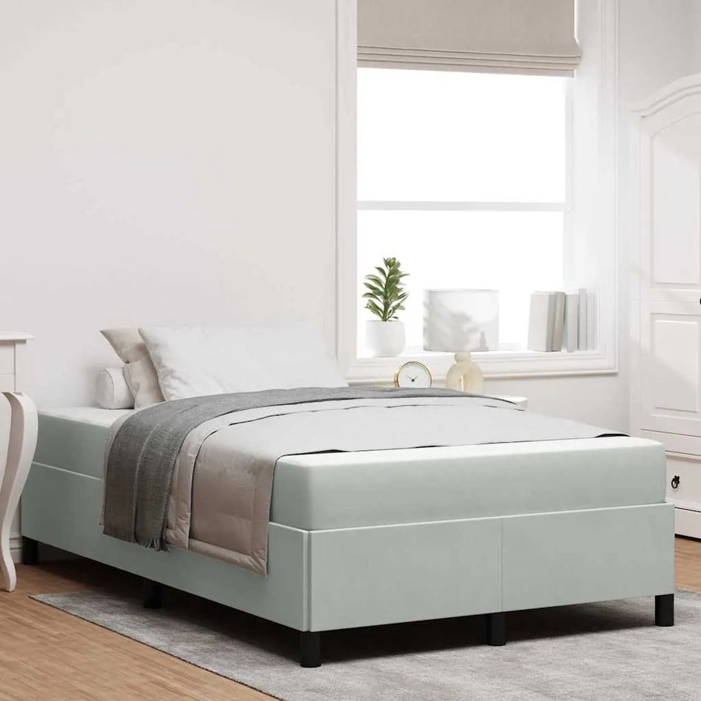 Σκελετός Κρεβατιού με στρώμα Ανοιχτό γκρι 120 x 200 cm ύφασμα