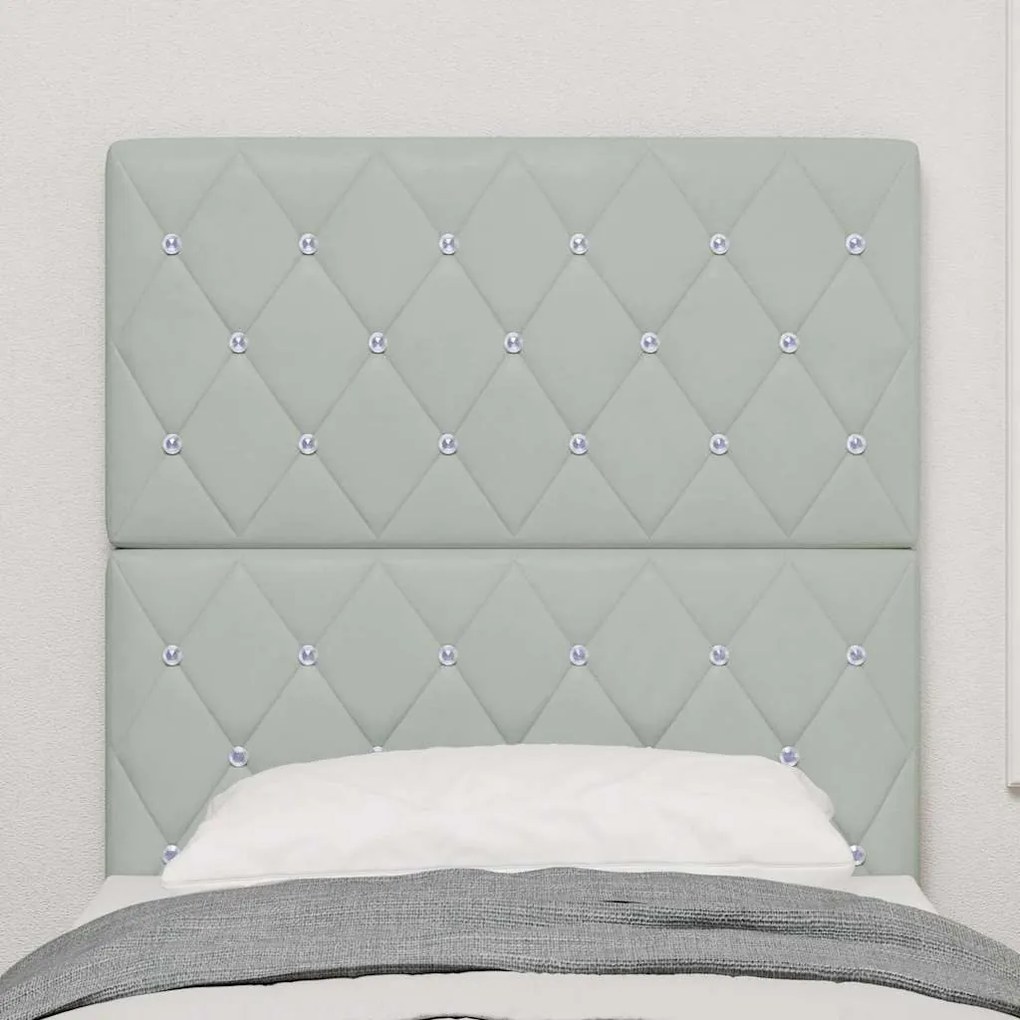 vidaXL Βελούδινο Κεφαλάρι Argyle Ανοιχτό γκρι 80 cm Βελούδο