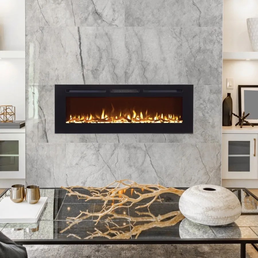 RECESSED ELECTRIC FIREPLACE LIVING FIRE 127cm X 12cm iLektro 1270 Landscape SLIMLINE 50 FP-SL50-0071