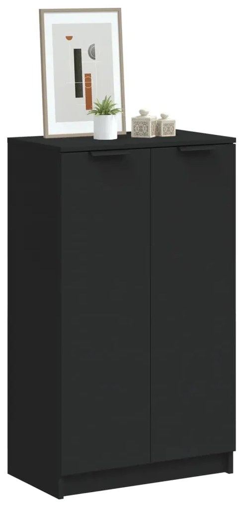 vidaXL Παπουτσοθήκη Μαύρη 59 x 35 x 100 εκ. από Επεξεργασμένο Ξύλο