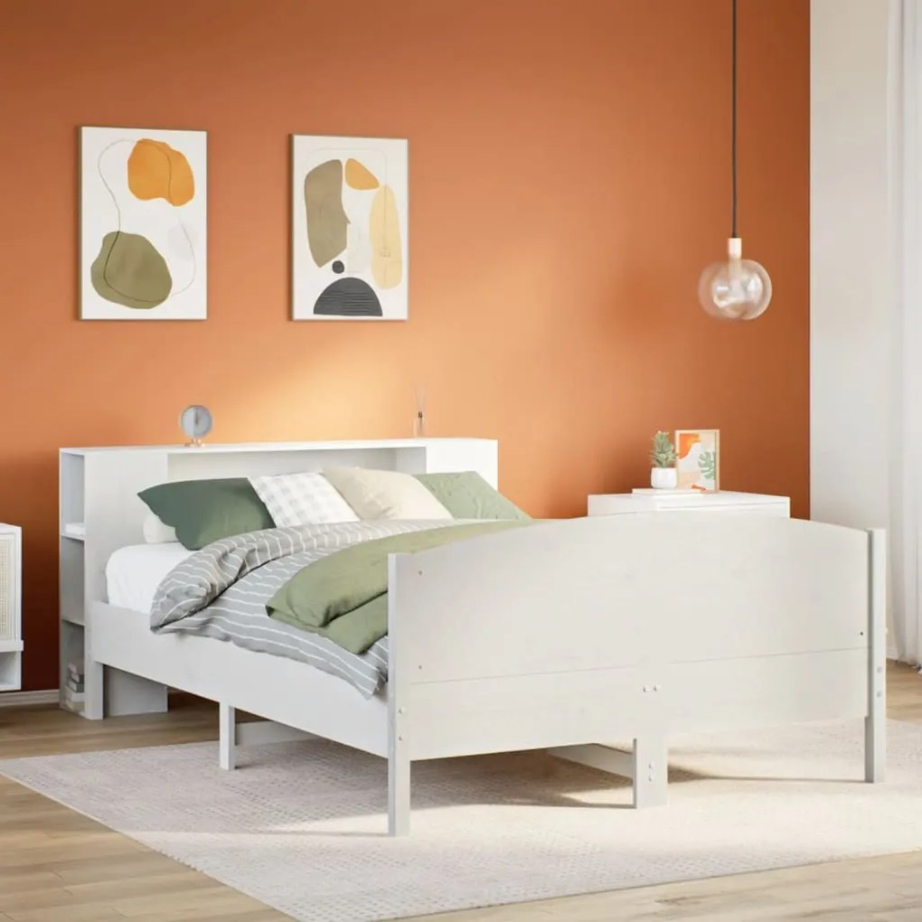 vidaXL Κρεβάτι Βιβλιοθήκη Χωρίς Στρώμα 120x200 εκ Μασίφ Ξύλο Πεύκο
