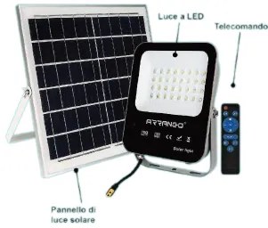 Arrango Στεγανό Ηλιακό Φωτιστικό Δρόμου 150W IP65 με Ανιχνευτή Κίνησης σε Μαύρο Χρώμα AP79196